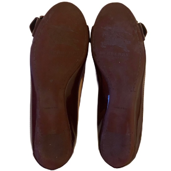 Authentic BURBERRY Beige Nova Check Canvas Patent Leather Shoes Size 38.5 - Picture 7 of 10